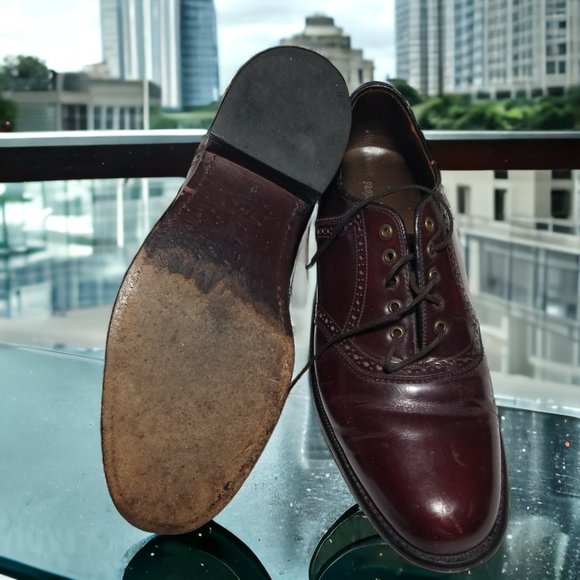 Keith Highlander Dress Shoes Burgundy Brown Leather Lace Up USA Men' Size -8 1/2 - Picture 9 of 15